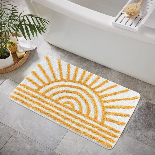 Miniatura 15 de Uphome Tapetes de baño para baño, 18 x 26, diseño floral, moderno, antideslizante, suave, lavable a máquina, absorbente, de secado rápido, tapete