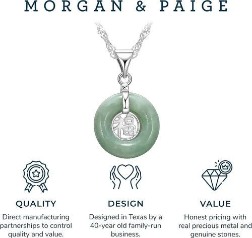 Miniatura 7 de MORGAN & PAIGE . Collares de plata de ley 925 bañados en rodio de jade genuino para mujer, collar de plata esterlina delicado y ligero de jade verde