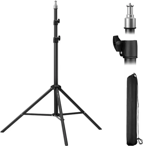 K&F CONCEPT Soporte de Luz para Fotografía, 6.5 pies/2M Soporte de Trípode Portátil Extensible para Foto y Video, Trípode de Iluminación con