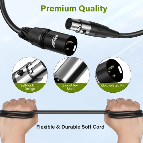 Miniatura 2 de Elecan Adaptador de cable de micrófono XLR macho a mini XLR hembra (TA3F) de 3 pines, paquete de 2 unidades para cámara Blackmagic Pocket Cinema