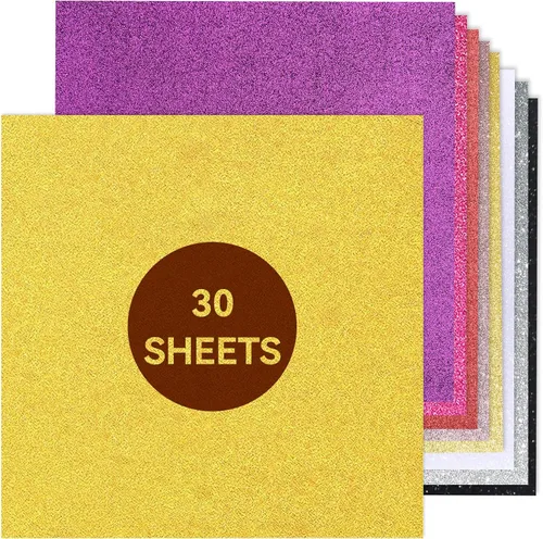 Miniatura 8 de Cartulina negra con purpurina de 12 x 12 pulgadas, papel para Cricut, tarjeta gruesa para hacer tarjetas, álbumes de recortes, manualidades
