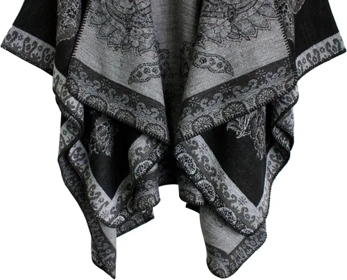 Miniatura 110 de Urban CoCo Poncho de colores para mujer, chal con frente abierto, color en bloques