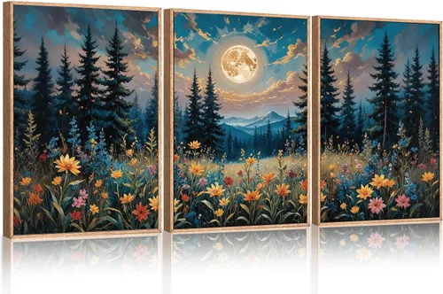 Miniatura 38 de Arte de Pared de Lienzo Enmarcado con Grandes Pinceladas Abstractas, Decoración de Pared Azul Marino Neutro, Pintura de Pared Moderna en Tonos