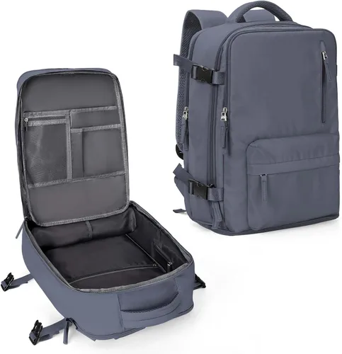 Miniatura 39 de WONHOX - Mochila grande, aprobada para vuelo, unisex, para viajes, trabajo, negocios o laptop, a1-Negro, Medium