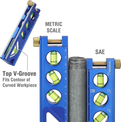 Miniatura 4 de WORKPRO Nivel de torpedo, magnético, Verti. Site de 4 viales para doblado de conductos, construcción de aleación de aluminio, 6-1/2 pulgadas