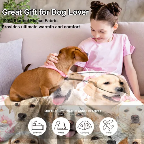 Miniatura 3 de Manta de perro Labrador Retriever, regalos para los amantes de los perros, manta de franela suave, regalo para mujeres, niños, niñas, Halloween