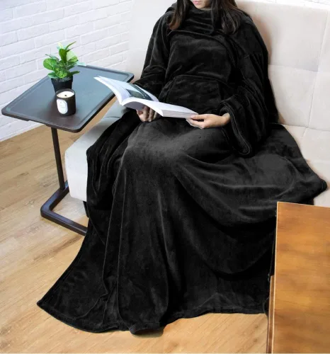 Miniatura 9 de PAVILIA Manta con Mangas para Adultos Mujeres Hombres, Manta Suave y Cálida Usable de Vellón Envolvente Tipo Throw, Manta Bata Regalo