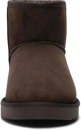 Miniatura 4 de DREAM PAIRS Botas de nieve clásicas de invierno para mujer, color marrón, marrón, gris, con forro de piel sintética