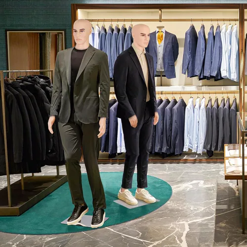 Miniatura 2 de Maniquí masculino de cuerpo completo con cabeza ajustable, extremidades flexibles, diseño desmontable de 72 pulgadas, forma de vestido con base