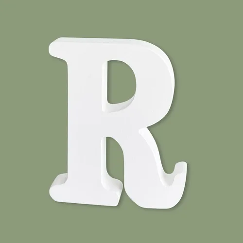 Miniatura 20 de Letras de madera de 4 pulgadas, letras del alfabeto de madera blanca para decoración de pared, letras de marquesina de madera sin terminar