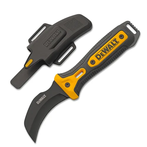 Miniatura 3 de DEWALT Cuchillo de Línea Hawkbill – Cuchillo de Hoja Fija para Despegar Cables para Trabajos Eléctricos y Corte Utilitario para Electricistas