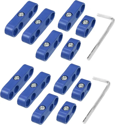 X AUTOHAUX 2 Unidades 0.276 in-0.315 in Motor de coche Bujía Separador de Alambre Telares Divisor Organizador Abrazadera Plástico Azul