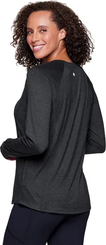 Miniatura 4 de RBX Active - Camiseta de manga larga para mujer, súper suave, con teñido espacial, para correr
