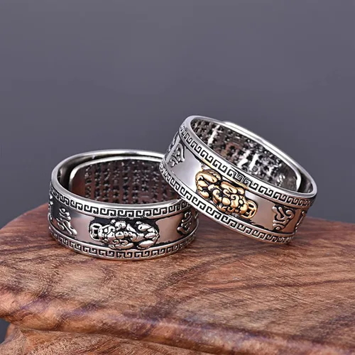 Miniatura 2 de Anillo Feng Shui Pixiu Mantra Para - Anillo Ajustable Pixiu Mantra De La Suerte