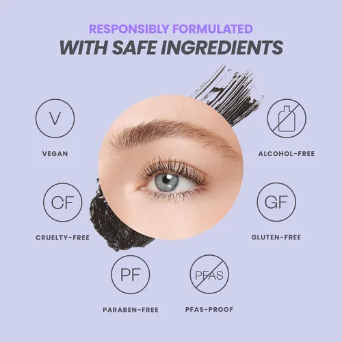 Miniatura 4 de Máscara Wonderskin Infinite Rizz - Máscara negra para volumen y longitud, de larga duración, a prueba de manchas y resistente al agua, maquillaje