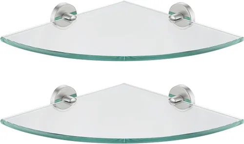 Miniatura 13 de JQK TGS190L10-PB-P2 - Estante de pared flotante de acero inoxidable 304 para baño, 10 x 10 pulgadas, 2 unidades, color negro