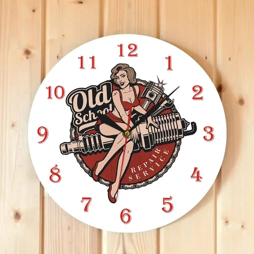 Miniatura 4 de The Geeky Days Garaje personalizado retro de la vieja escuela servicio de reparación de automóviles reloj de pared mecánico hombre cueva reloj