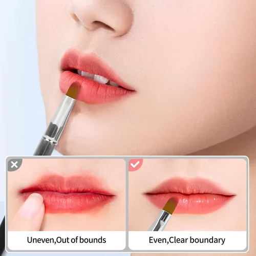 Miniatura 3 de Unaone [Paquete de 2] Cepillo de labios para lápiz labial, cepillos de labios retráctiles, cepillo de maquillaje de doble extremo para lápiz labial