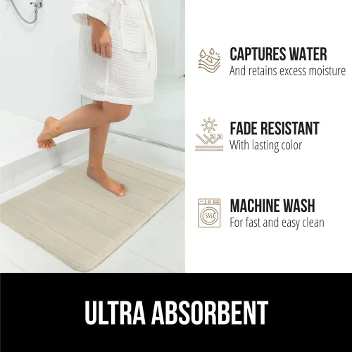 Miniatura 7 de Gorilla Grip - Alfombra de baño de espuma viscoelástica de 24 x 17 pulgadas, original, de primera calidad, suave, absorbente, gruesa, lavable a