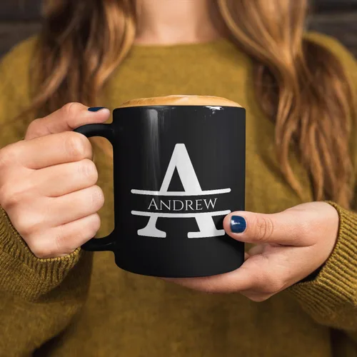 Miniatura 5 de Taza de café personalizada con monograma, letra inicial A personalizada para mujeres, hombres, niñas, niños, papás, mamás amigos, taza de café