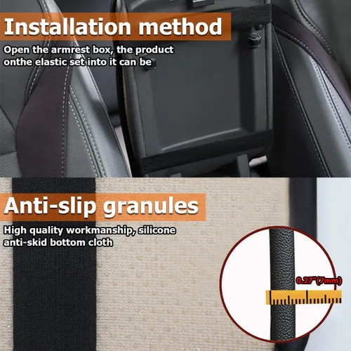 Miniatura 4 de Moly Magnolia Cojín Acolchado para Consola Central de Automóvil, Cubierta Protectora Universal de Cuero Impermeable para Caja de Asiento