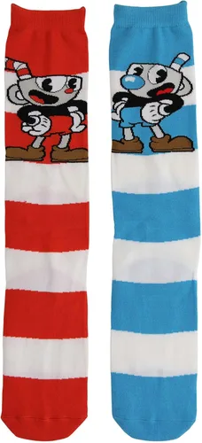 Miniatura 4 de elope Cuphead and Mugman - Calcetines a rayas hasta la rodilla
