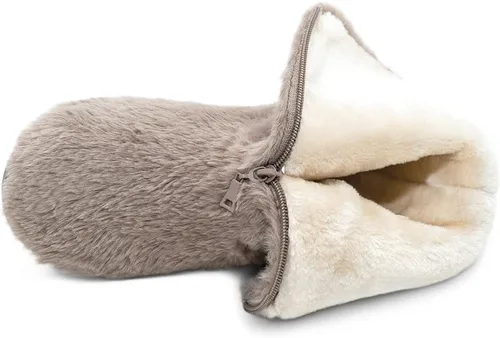 Miniatura 3 de Botines de invierno para mujer, botas de tobillo, pantuflas cálidas para casa, forro de piel