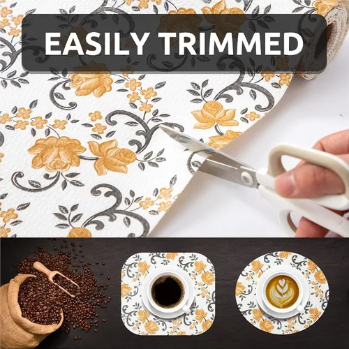 Miniatura 7 de FIFTY FEET Revestimiento de estante de 12 x 120 pulgadas para armarios de cocina, revestimiento de cajón de PVC para tocador de baño, revestimiento
