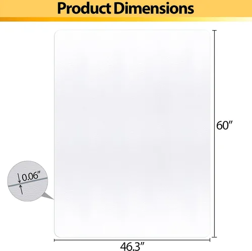 Miniatura 5 de SUPER DEAL Tapete de oficina mejorado de 46 x 60 pulgadas, tapete de oficina resistente para suelo de madera dura, 1 paquete