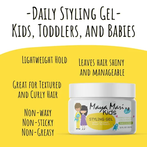 Miniatura 8 de Maya Mari Juego de cabello rizado para niños para bobinas, rizos y control del encrespamiento: champú 2 en 1, acondicionador sin enjuague y gel