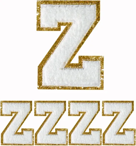 Miniatura 17 de 4 PCS Parches de Letras de Felpilla Negra, Letras Bordadas por Transferencia de Calor, Parches con Purpurina, Parches de Letras Universitarias