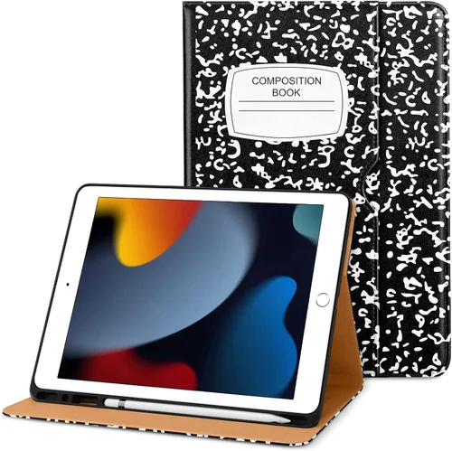 Miniatura 41 de DTTO para iPad de 9ª/8ª/7ª generación de 10.2 pulgadas 2021/2020/2019, funda tipo cartera de negocios de cuero premium con soporte para Apple Pencil