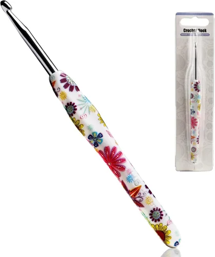 Miniatura 18 de Gancho de Crochet de 2.25mm, Mango Ergonómico para Manos con Artritis, Agujas de Tejer Extra Largas de Goma Suave para Principiantes y Tejido