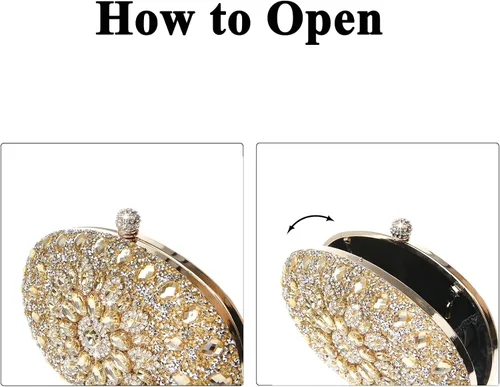 Miniatura 7 de COAIMANEY Bolso de mano brillante con purpurina para mujer bolso de noche bolso de hombro para boda fiesta de graduación