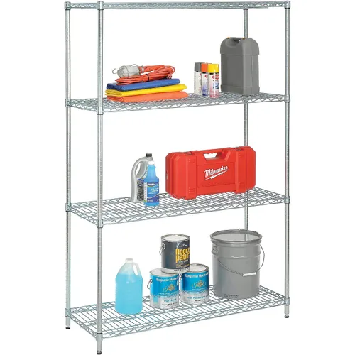 Miniatura 11 de Nexel Unidad de Estantería de Alambre Ajustable Económica, 4 Niveles, Estante de Almacenamiento Comercial Certificado NSF, 18" x 48" x 74", Epoxi