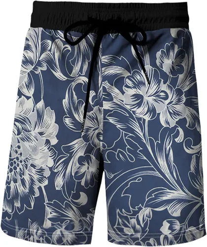 Miniatura 3 de RPOVIG Conjunto de playa a juego con camisas y pantalones cortos para hombre, ropa floral hawaiana para festival, conjuntos de 2 piezas con sombrero