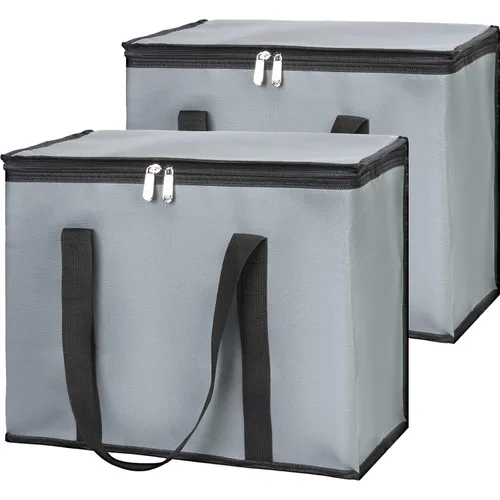 Miniatura 31 de Paquete de 1 bolsa aislada para entrega de alimentos con parte inferior dura, calentadores de alimentos comerciales XXXL para conductores de Negro