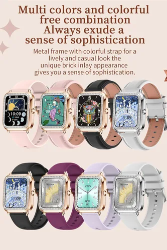Miniatura 6 de Yihou Relojes inteligentes para mujer para Android iOS (hacer llamadas), monitor de actividad física con monitor de presión arterial de frecuencia
