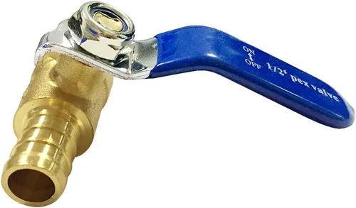 Miniatura 6 de Joywayus 2 válvulas de bola PEX, válvula de cierre de puerto completo de latón PEX de 1/2 pulgada, cuarto de vuelta caliente (rojo) frío (azul)