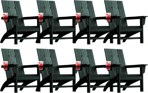 Miniatura 23 de Silla Adirondack moderna, sillas de patio de plástico HDPE para todo tipo de clima, silla para hoguera, sillas de césped al aire libre para terraza