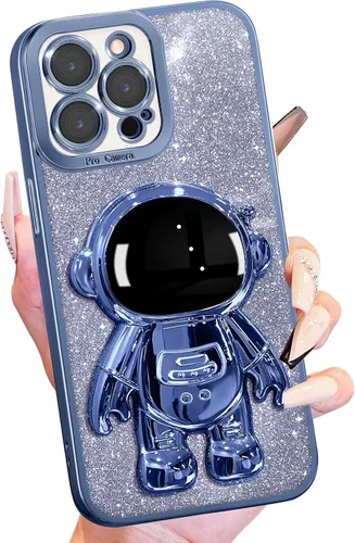 Miniatura 31 de Buleens Funda para iPhone 13 Pro Astronauta, Fundas Transparentes para iPhone 13 Pro con Papel Brillante y Soporte de Astronauta, Mujeres Niñas Rosa
