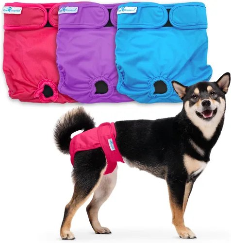 Miniatura 12 de Paw Inspired Pañales lavables y reutilizables para perras, pañales de tela para perros, incontinencia para perros (surtido (forro blanco), L