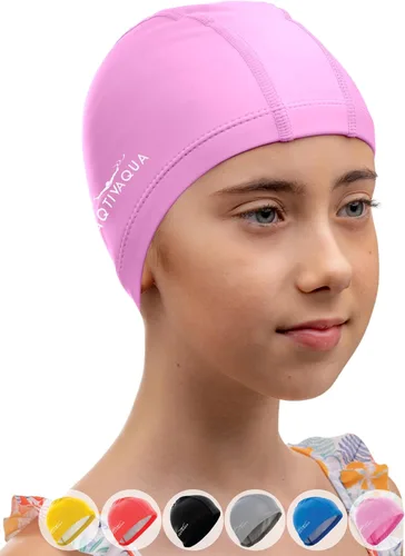 Miniatura 18 de Gorro de natación de Spandex con capa protectora/ Gorro de natación cómodo para mujeres, hombres, adultos y niños Plata - Tamaño adulto