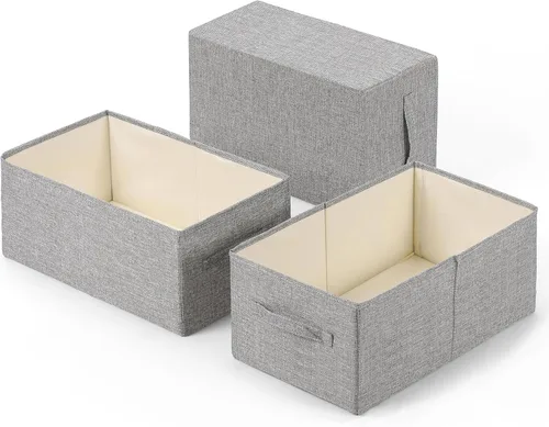 Miniatura 20 de Organizadores y almacenamiento de ropa de lino, cestas de almacenamiento grandes, lavables, organizador de ropa con asa, organizador de suéter