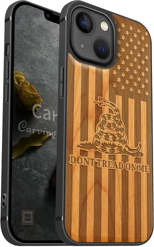 Miniatura 14 de Carveit Funda magnética de madera para iPhone 13 [madera natural y TPU suave] Funda protectora de madera única a prueba de golpes compatible