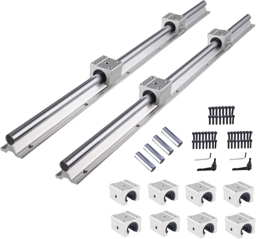 Miniatura 12 de ANWOK - Riel lineal SBR20-23.622 in/23.6 pulgadas, riel deslizante lineal con 4 bloques de rodamientos SBR20UU para routers CNC de bricolaje