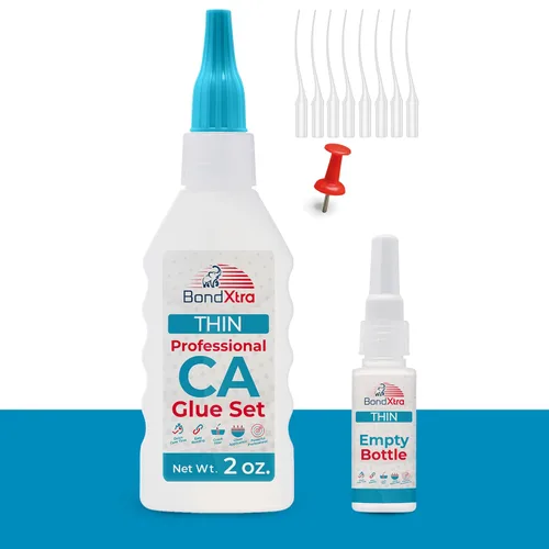 Miniatura 9 de Pegamento CA mediano de 2 onzas para carpintería, kit de superpegamento premium para torneado de madera con botellas adicionales, tapas