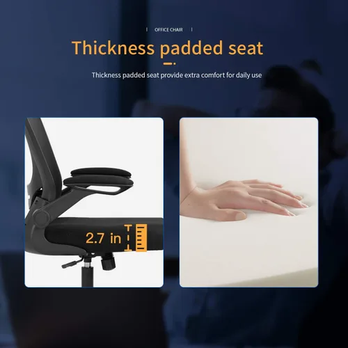 Miniatura 4 de Silla de oficina en casa, silla de escritorio ergonómica, silla de computadora de malla, sillas cómodas con respaldo medio con soporte lumbar