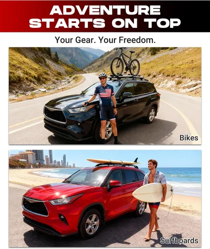 Miniatura 3 de HEKA Barras Transversales con Candado para Techo, Compatibles con Toyota Highlander 2020-2026 L & LE & Hybrid LE & Hybrid LE Nightshade