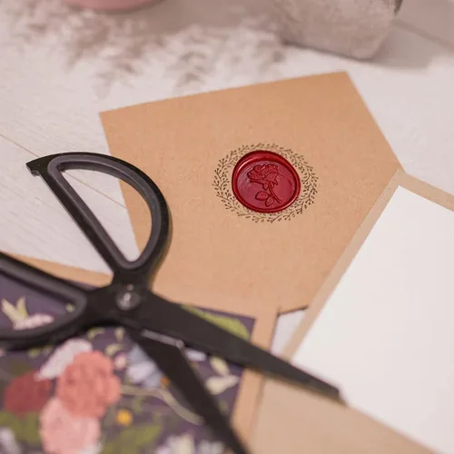Miniatura 4 de Sello de Cera, Cabeza de Latón con Diseño de Rosa con Mango de Madera, Para Hacer Sellos para Invitaciones de Fiestas de Boda, Sobres, Tarjetas